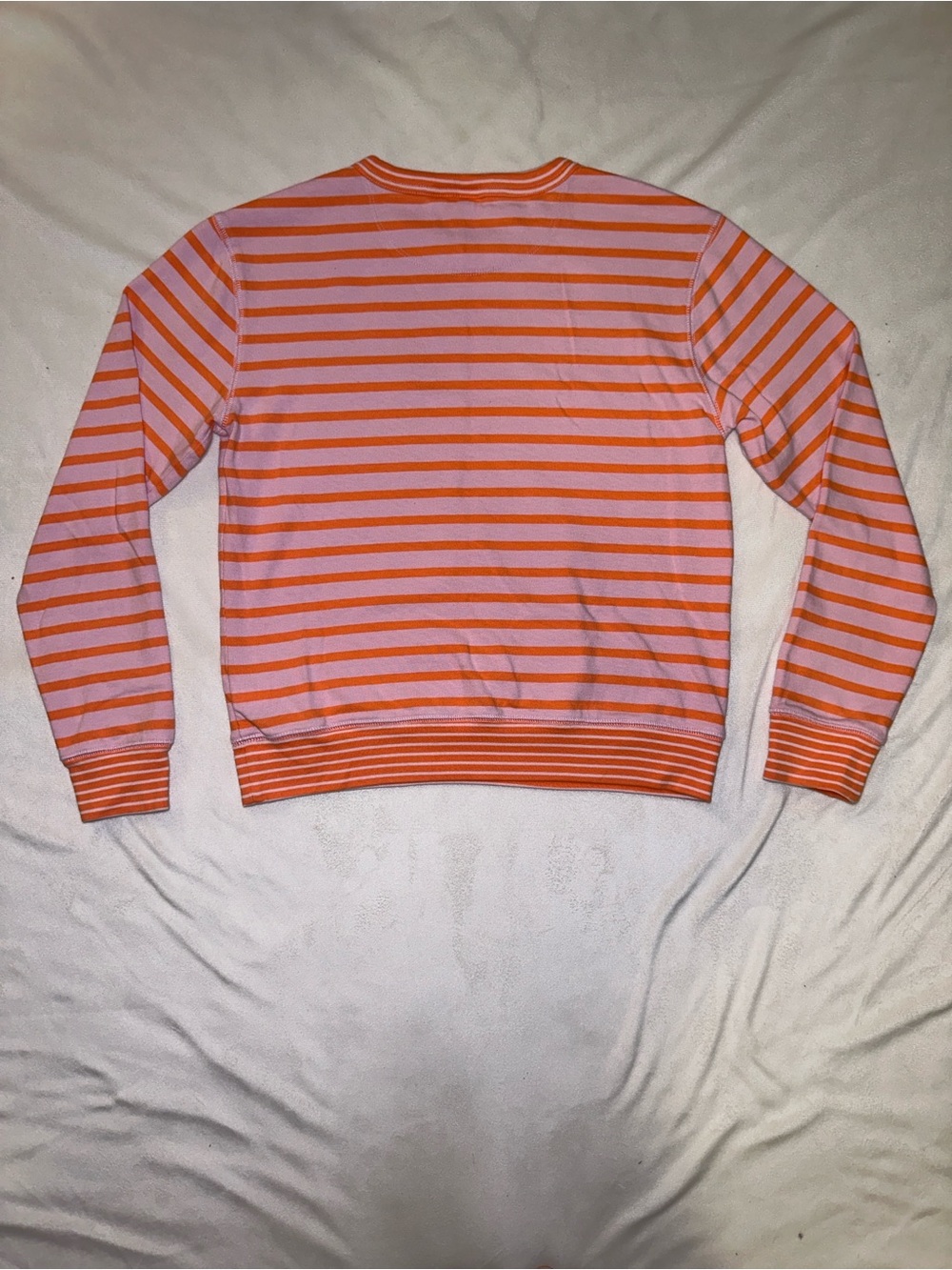 GAP Pink & Orange Striped Pocket Sweatshirt Pullover Size Small - Picture 4 of 12